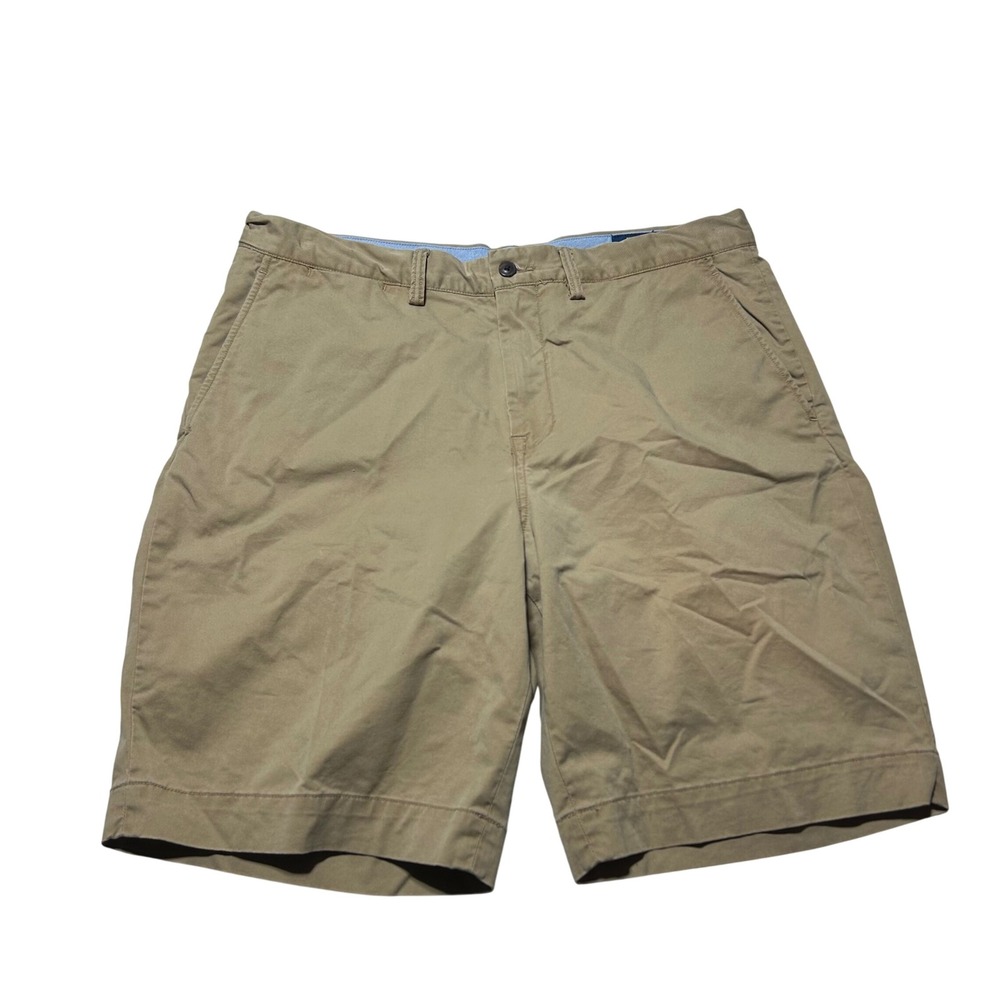 Polo Ralph Lauren Mens Khaki Stretch Classic Fit Chino Shorts Tan Size 34